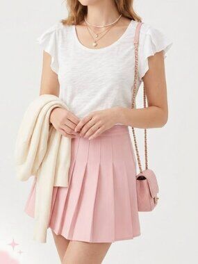 NWT Banana Republic White Flutter Ruffle Sleeve Blouse Top L Soft Girl Resort